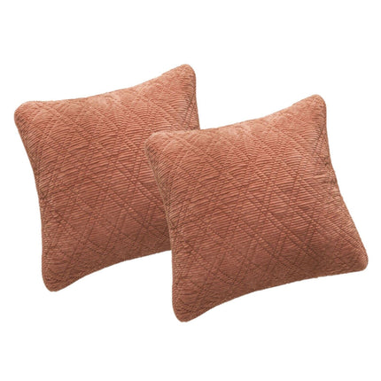 DaDalogy Bedding Set of 2-Pieces Terracotta Warm Brick Coral Orange Velour Corduroy Throw Pillow Covers - 18" x 18" (JHW952) by DaDa Bedding Collection