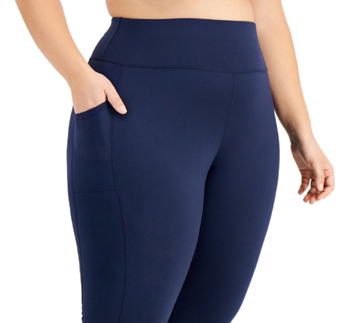 ID Ideology Women's Cropped Leggings Blue Size 2X by Steals