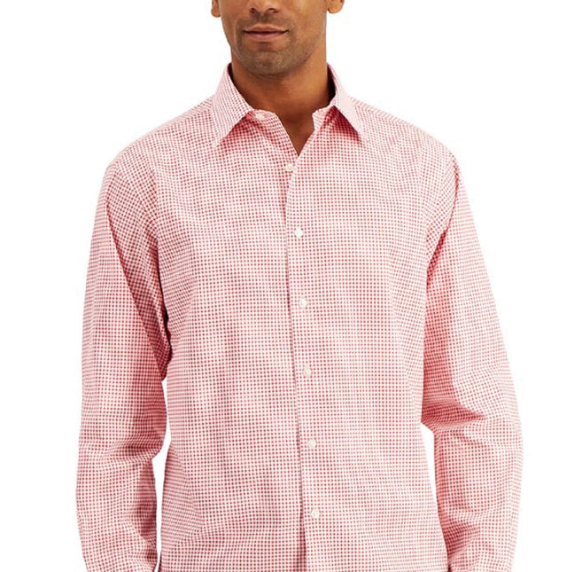 Club Room Men's Regular Fit Check Dress Shirt Red by Steals