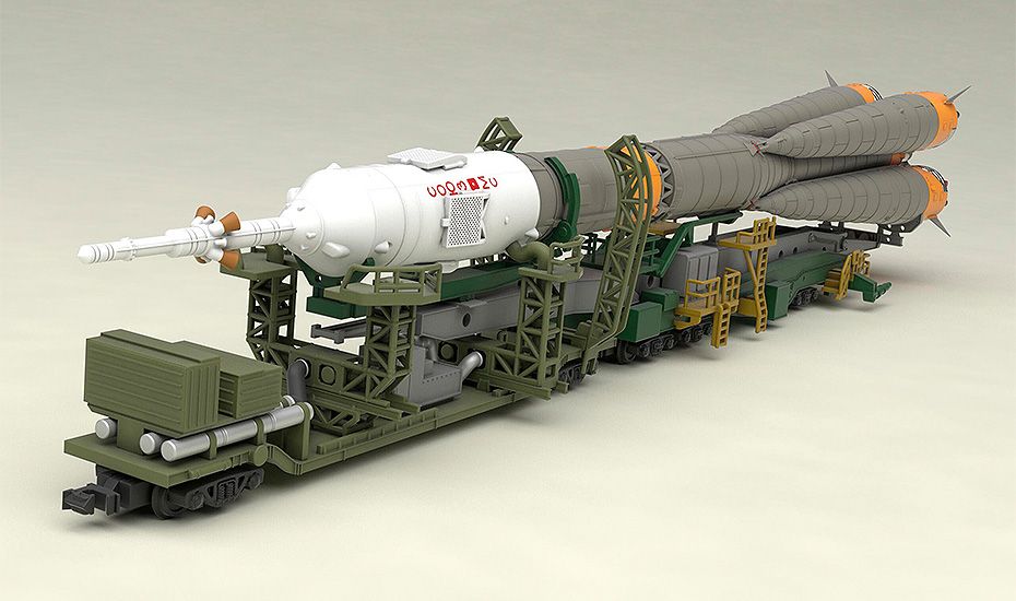 MODEROID 1/150 Plastic Model Soyuz Rocket & Transport Train Model Kit by Super Anime Store