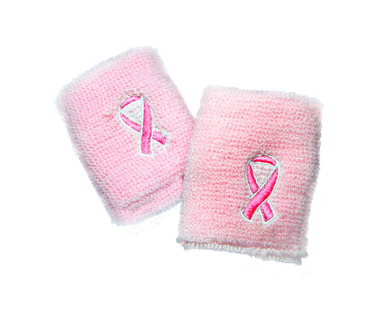 Breast Cancer Pink Sport Sweat Wristbands by Fundraising For A Cause