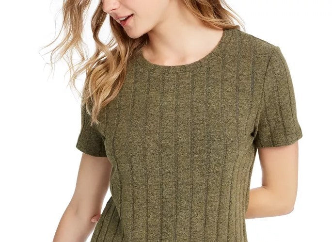 Crave Fame Juniors' Cozy Ribbed Top Green Size Large by Steals