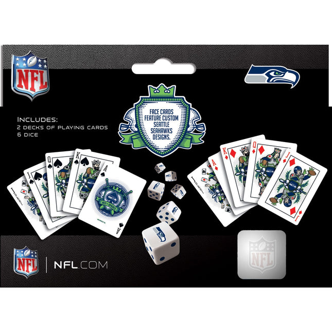 Seattle Seahawks - 2-Pack Playing Cards & Dice Set by MasterPieces Puzzle Company INC
