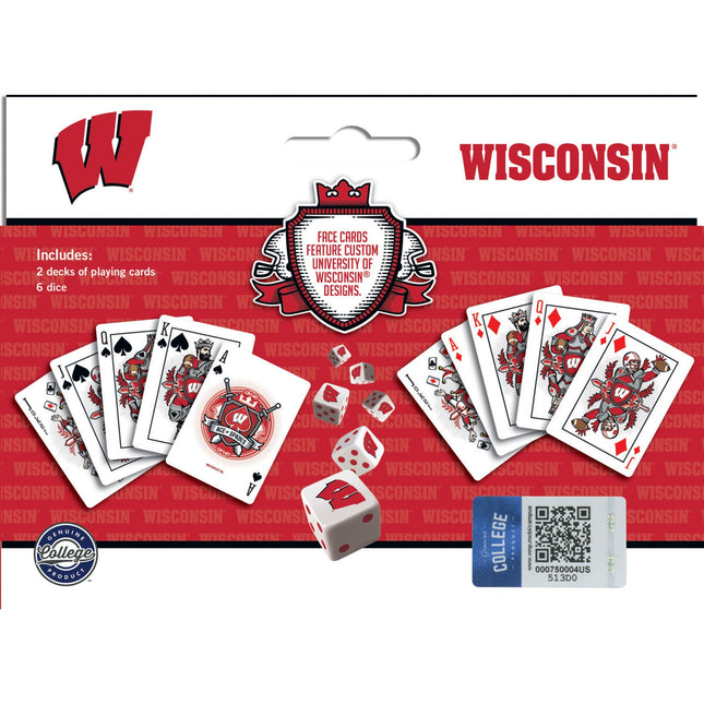 Wisconsin Badgers - 2-Pack Playing Cards & Dice Set by MasterPieces Puzzle Company INC