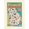 Vintage Lined Notebook Greetings from Georgia, Map