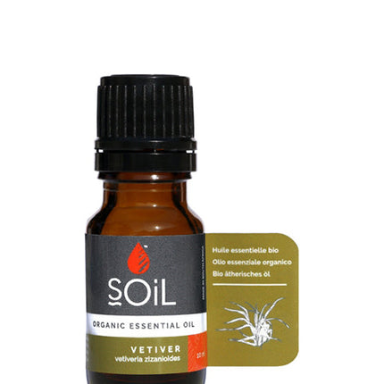 Organic Vetiver Essential Oil (Vetiveria Zizanoides) 10ml by SOiL Organic Aromatherapy and Skincare