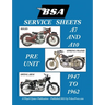 BSA A7 - A10 'Service Sheets' 1947-1962 for All Rigid, Spring Frame and Swing Arm Group 'a' Motorcycles