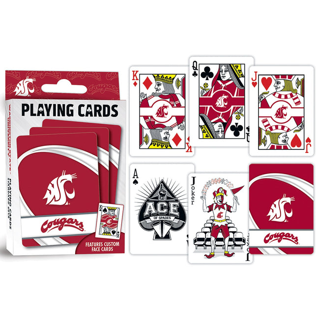 Washington State Cougars Playing Cards - 54 Card Deck by MasterPieces Puzzle Company INC