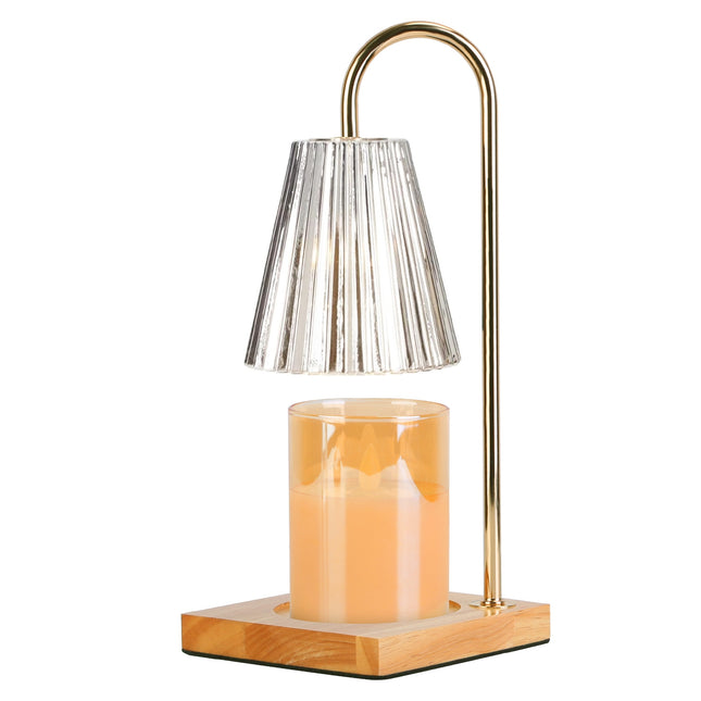 Electric Wax Melt Warmer Lamp Dimmable Fragrance Warmer Wax Candle Melter with 2 GU10 Bulbs 3-7in Adjustable Height 360º Rotatable - Champagne