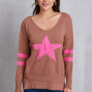 Star Scoop Neck Dropped Shoulder T-Shirt