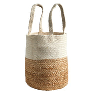 12.5” Handmade Natural Jute and Cotton Planter by Nearly Natural - Vysn