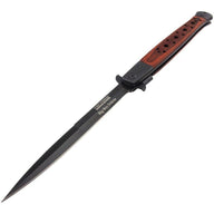 12.5" STILETTO WOOD TAC FORCE SPRING ASSISTED FOLDING KNIFE Blade Pocket Open by Plugsus Home Furniture - Vysn
