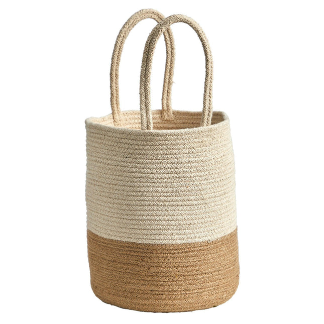 12” Handmade Natural Cotton Woven Planter by Nearly Natural - Vysn