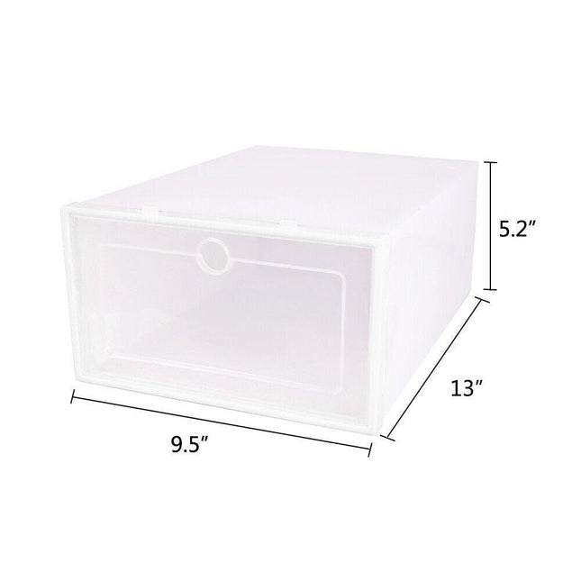 24x Clear Shoe Storage Boxes Plastic Organizer Rack Containers Men Women cabinet by Plugsus Home Furniture - Vysn