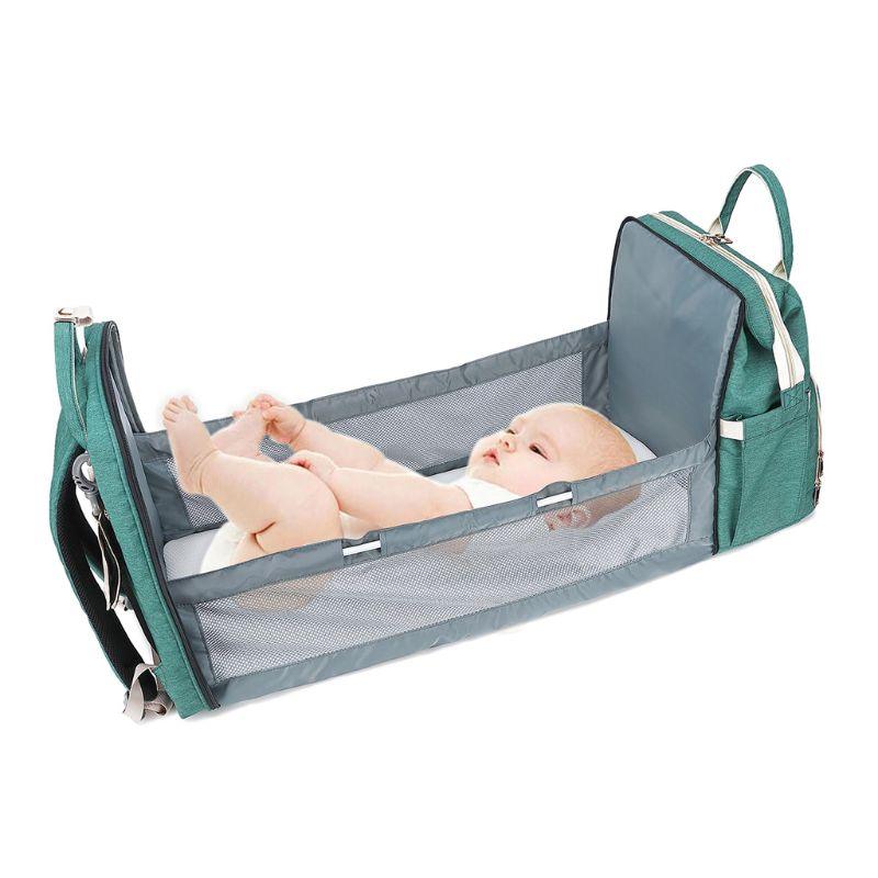 2in1 Multifunctional Baby folding bed Travel Portable Large Capacity Shoulder Mommy Folding Crib Bags by A Bit Unique Boutique - Vysn