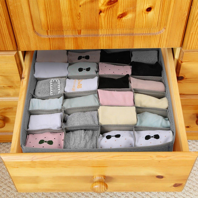 3 Pack Sock Organizer Box Foldable Damp Proof Storage Drawers With Multi-cells by Blak Hom - Vysn