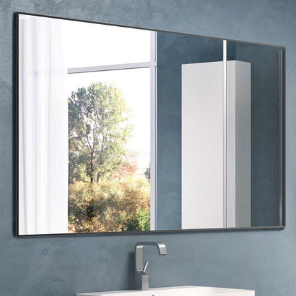 36" x 24" Modern Black Bathroom Mirror with Aluminum Frame by Blak Hom - Vysn