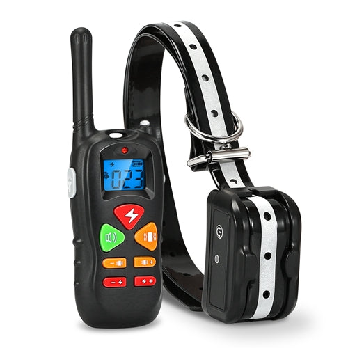 Dog Training Collar Dog Shock Collar with Remote IP67 Waterproof 300mAh Rechargeable 1640ft Remote Dogs Pet Trainer with LED Light Beep Vibra - Black