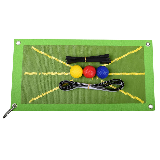 18.85x9.25x0.35in Golf Training Mat for Swing Detection Batting Path Feedback Practice Pad Portable Rolling Golf Training Aid Mat for Indoor Outdoor - Green
