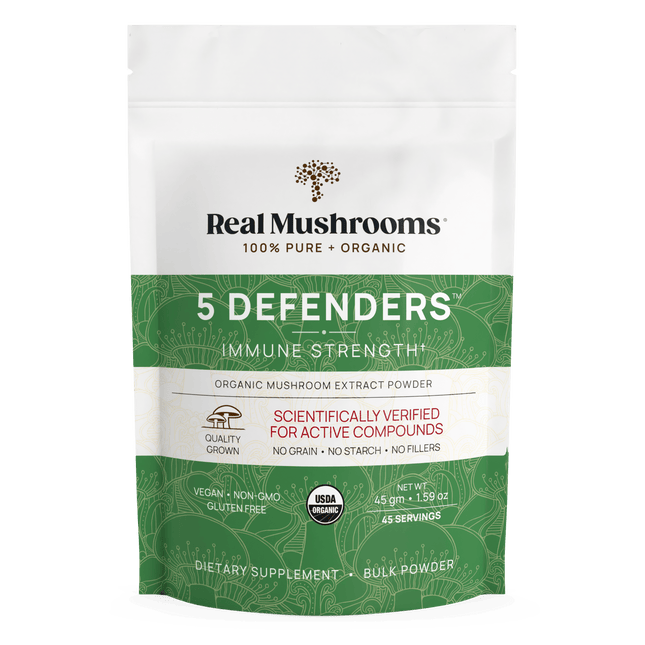 5 Defenders Organic Mushroom Complex – Bulk Powder by Real Mushrooms - Vysn