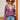 Contrast V-Neck Long Sleeve Blouse