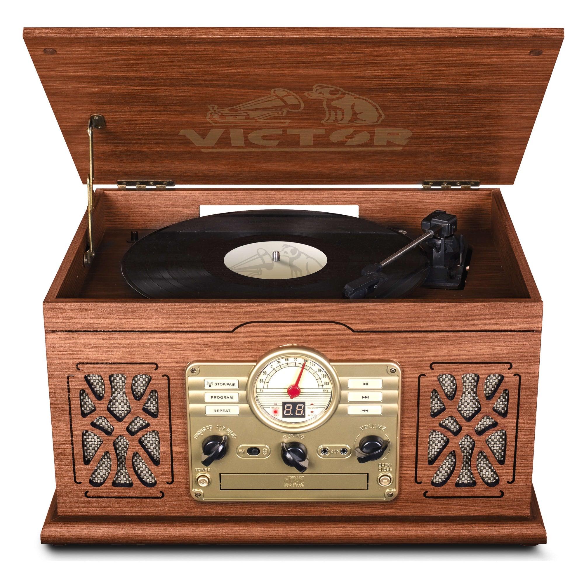 VYSN State 7-in-1 Wood Music Center with 3-Speed Turntable & Dual Bluetooth $299.99 (reg $500)