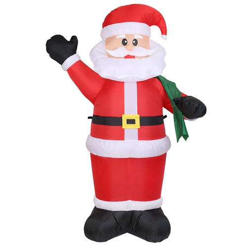 6.4ft Inflatable Christmas Giant Santa Claus Blow up Light up Santa Claus with LED Lights Gift Bag IPX4 Waterproof Christmas Outdoor Yard Lawn Holiday - Multi