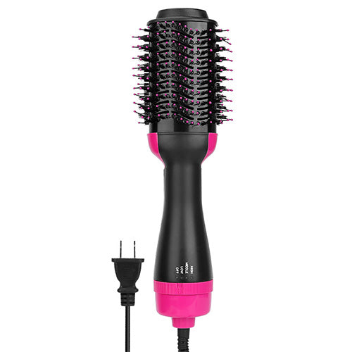 Hot Hair Brush 4 In 1 Hair Dryer Volumizer Brush Dryer Comb For Straightening Curling Drying - Black