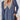 Crochet Contrast V-Neck Long Sleeve Slit T-Shirt