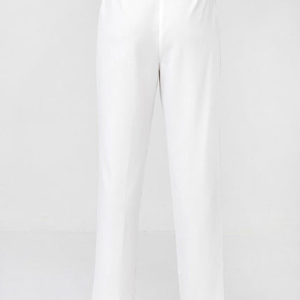 A Solid Pant Featuring Paperbag Waist With Rattan Buckle Belt