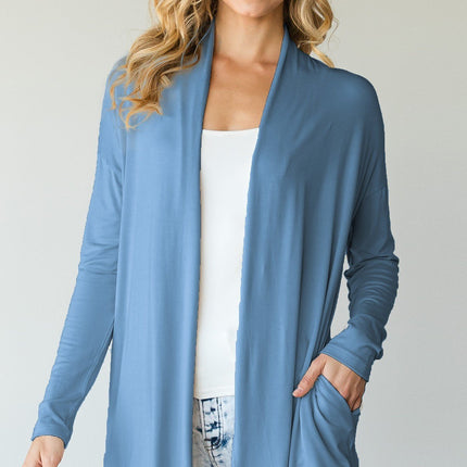 Casual Cardigan Featuring Collar And Side Pockets