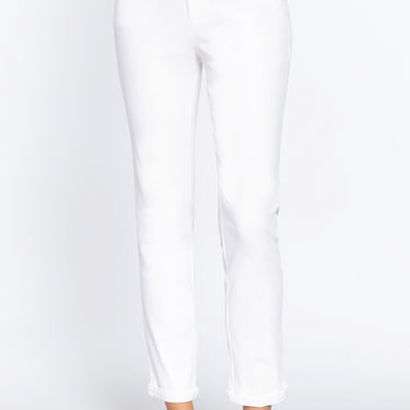 Cotton-span Twill Belted Long Pants