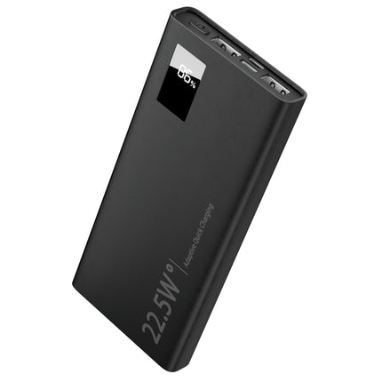 10,000mAh Power Bank: Super Fast Charging PD & QC 3.0, LED Display, iPhone & Samsung Compatible - Black
