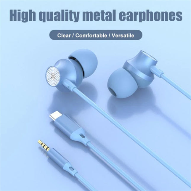 3.5mm In-ear Wire-controlled Earphone Copper Driver Hifi Subwoofer Music Headset Comfortable Sport Headphones silver