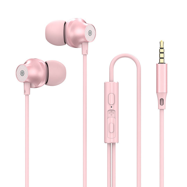 3.5mm In-ear Wire-controlled Earphone Copper Driver Hifi Subwoofer Music Headset Comfortable Sport Headphones black