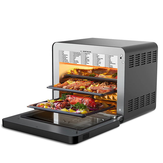 US GEEK CHEF Kitchen Air Fryer Oven 26QT Digital Display Steam Convection Oven Black
