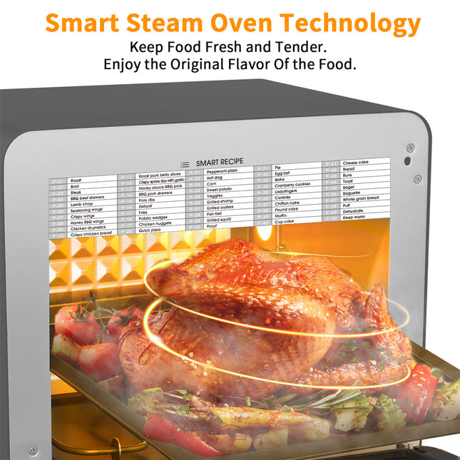 US GEEK CHEF Kitchen Air Fryer Oven 26QT Digital Display Steam Convection Oven Black