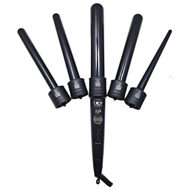 The 5P 5-in-1 Digital Pro Interchangeable Ceramic Curling Wand Set - Vysn