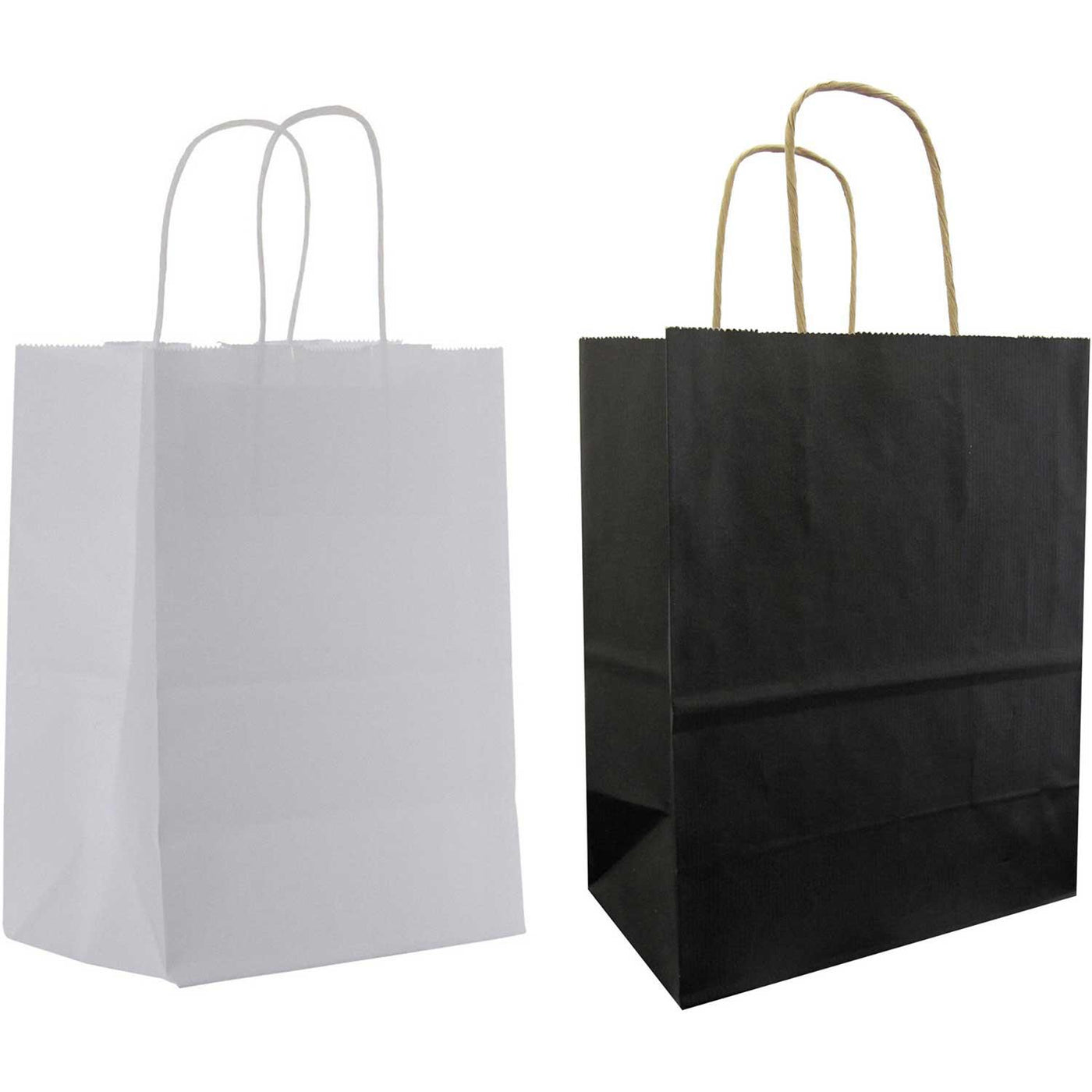 All Occasion Black & White Kraft Medium Solid Totes (12 Pack) by Present Paper - Vysn