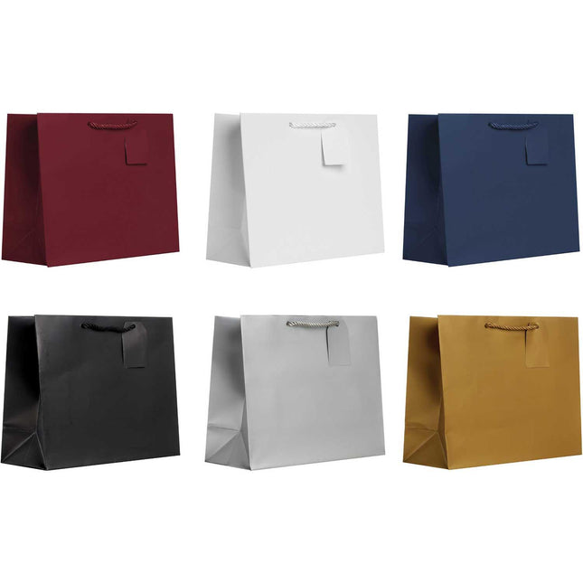All Occasion Mature Large Solid Paper Gift Bags (6 Pack) by Present Paper - Vysn