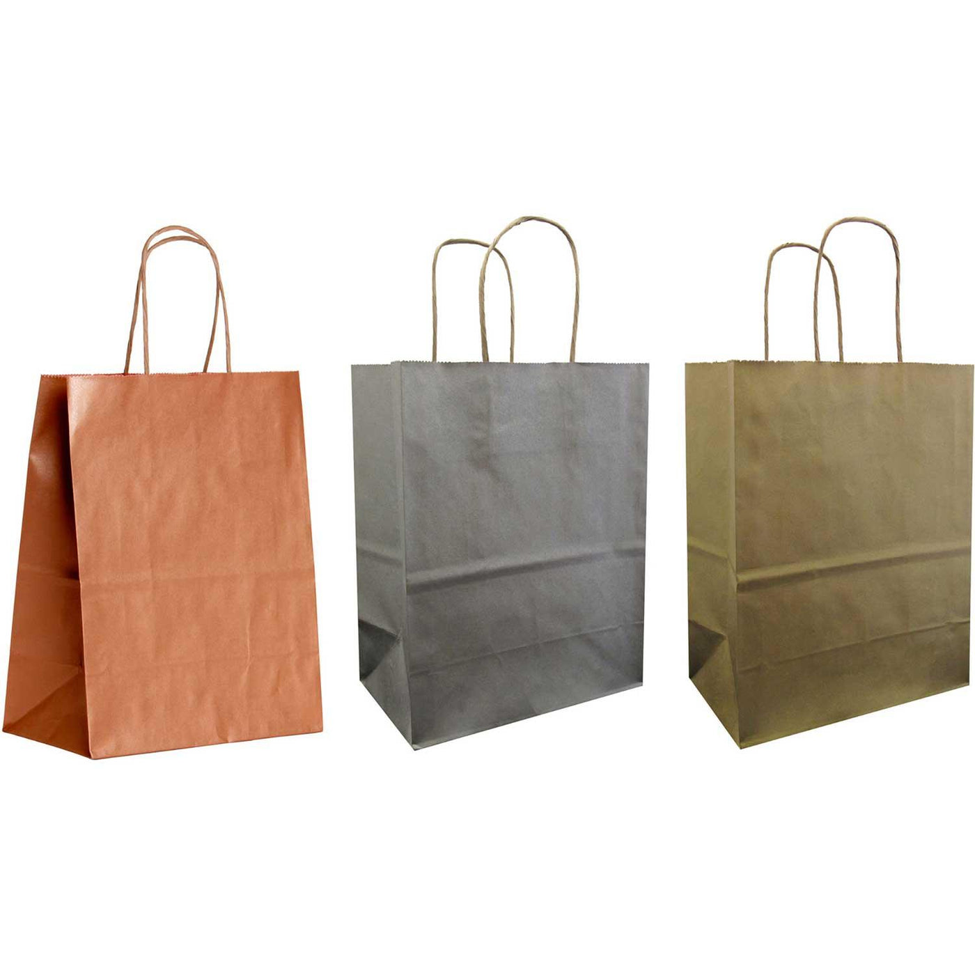 All Occasion Metallic Kraft Medium Solid Totes (12 Pack) by Present Paper - Vysn