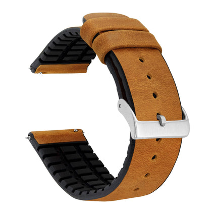 Amazfit Bip | Leather and Rubber Hybrid | Cedar Brown by Barton Watch Bands - Vysn