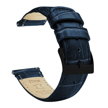 Amazfit Bip | Navy Blue Alligator Grain Leather by Barton Watch Bands - Vysn