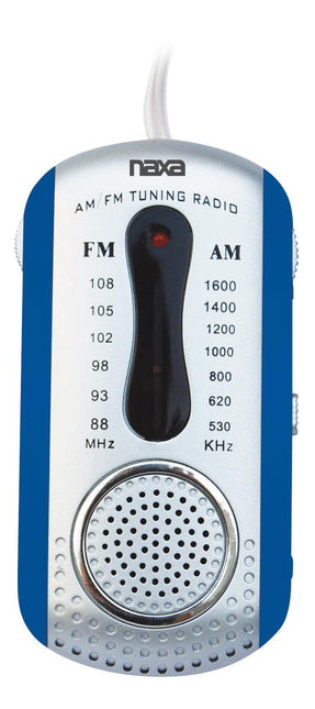AM/FM Mini Pocket Radio with Built-In Speaker Blue - VYSN