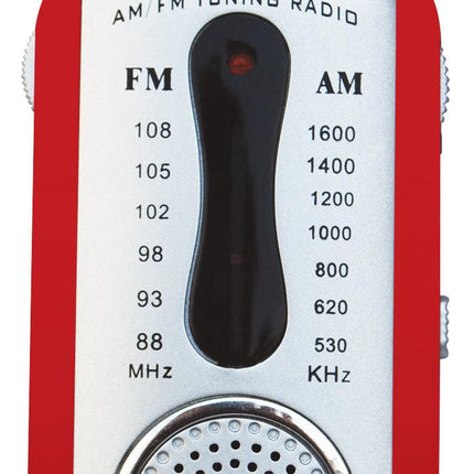 AM/FM Mini Pocket Radio with Built-In Speaker Red - VYSN