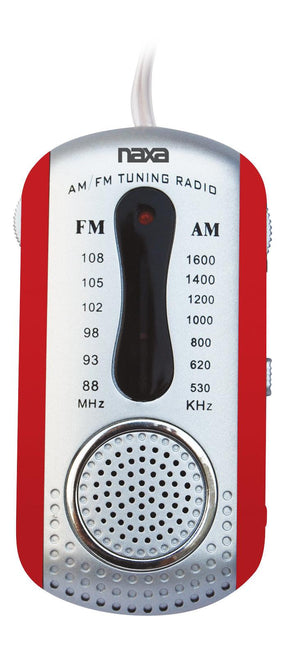 AM/FM Mini Pocket Radio with Built-In Speaker Red - VYSN