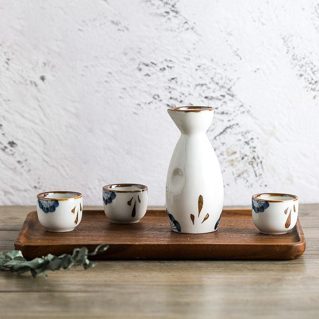 Antique Ceramic Dispenser Cup Sake Kettle Set by Blak Hom - Vysn