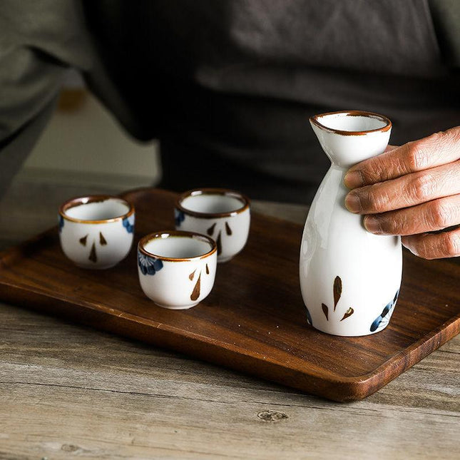 Antique Ceramic Dispenser Cup Sake Kettle Set by Blak Hom - Vysn