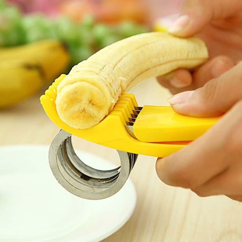 Banana Slicer Fruit Knife Kitchen Gadget Bar Tools Veggie Cutter Stainless Steel by Plugsus Home Furniture - Vysn