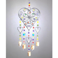 Beaded Heart colored glass chime home decor hanging gift by OMSutra - Vysn